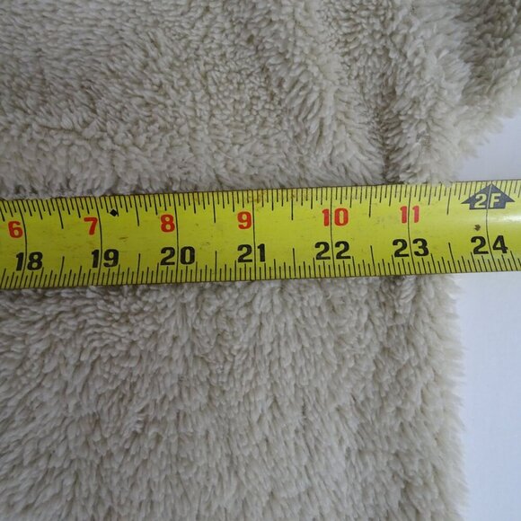 Cozy Cream Plush Pullover Half Zip Jacket Women Size L Kangaroo Pocket Outerwear - Picture 7 of 9